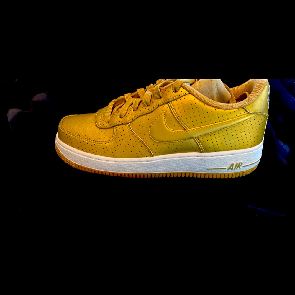 Gold Nike Air Force Ones